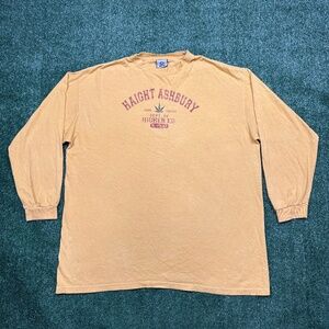 Vintage Y2K Liquid Blue Haight Ashbury Graphic T Shirt Men's Size 2XL Yellow 05